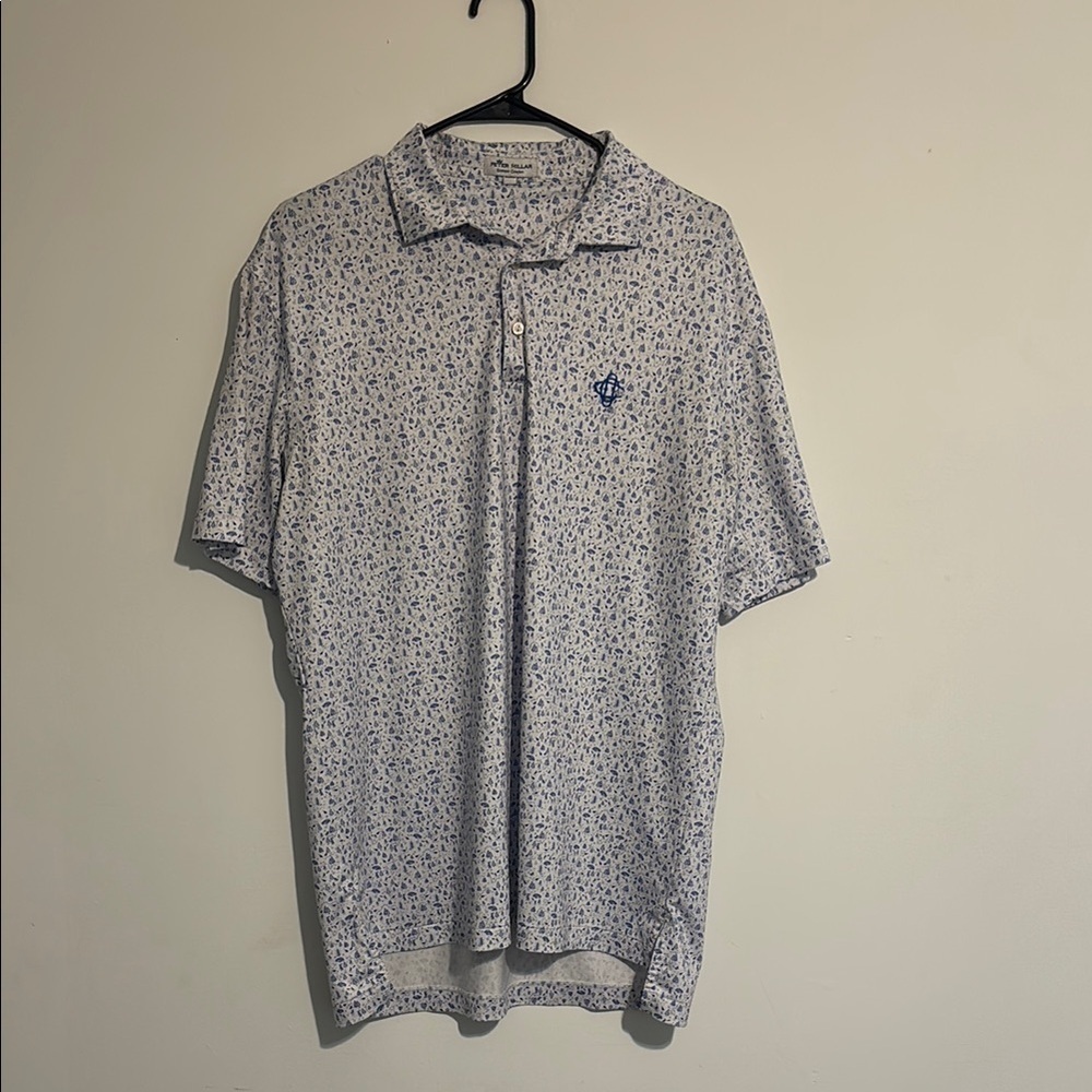 Peter Millar Blue Patterned Polo Shirt